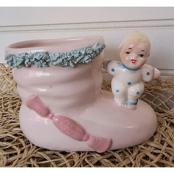 Relpo Other - Relpo Pink Baby Bootie Planter, Made In Japan, 1961 Samson Import Co, EUC